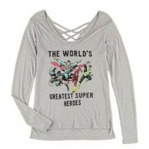 Justice League Gray Shirt  Strap Back Juniors XL